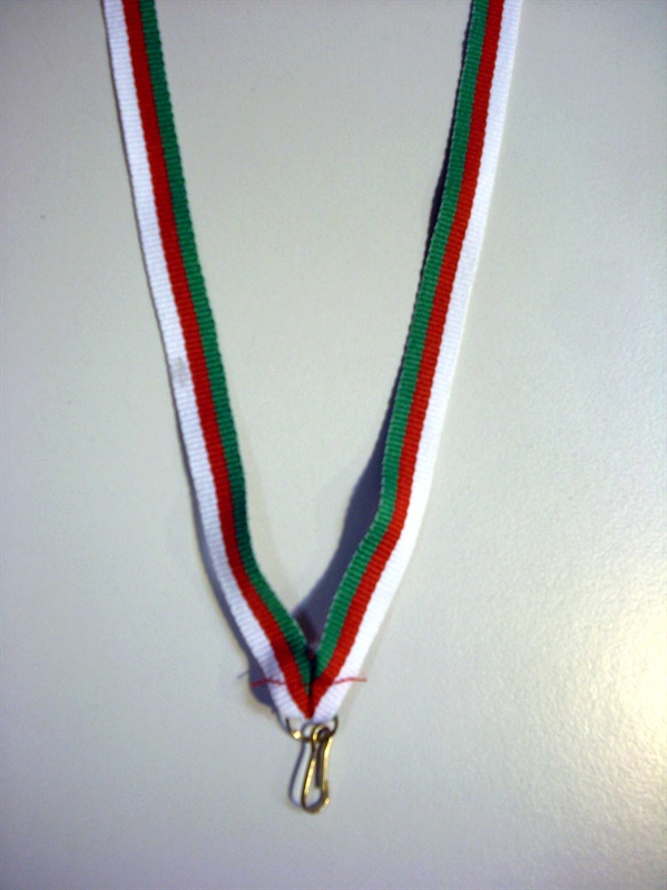 T15323 / CINTA MEDALLA BLANCO-ROJO-VERDE